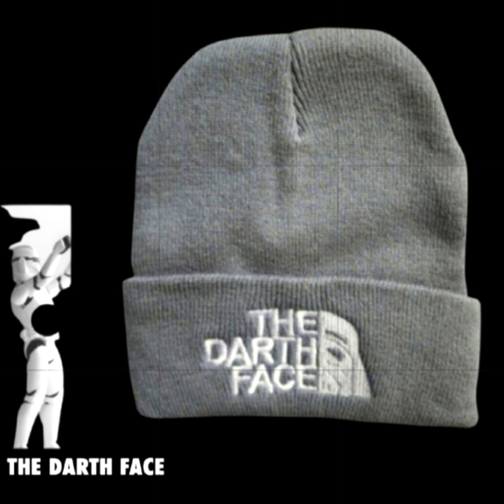The Darth Face Hat New Beanie Gray Men's Black Star North Wars New!